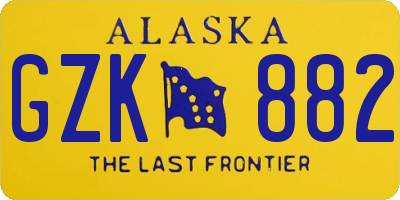 AK license plate GZK882