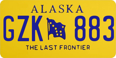 AK license plate GZK883