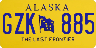 AK license plate GZK885