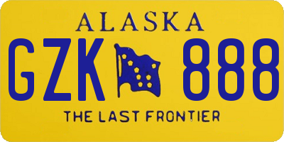 AK license plate GZK888