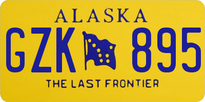 AK license plate GZK895