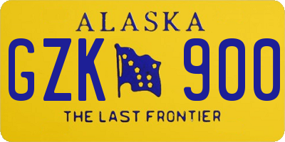 AK license plate GZK900