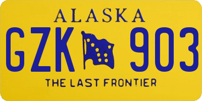 AK license plate GZK903