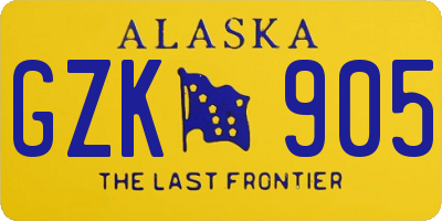 AK license plate GZK905