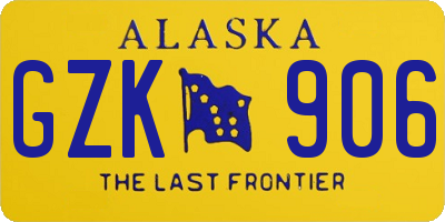 AK license plate GZK906