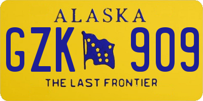 AK license plate GZK909