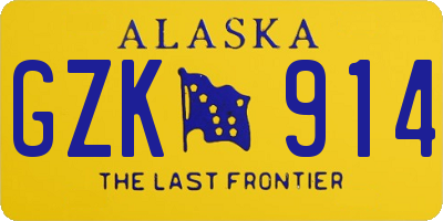 AK license plate GZK914