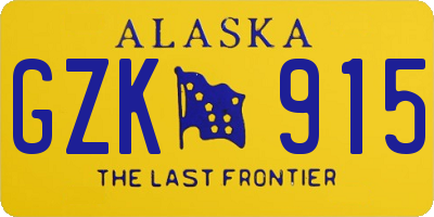 AK license plate GZK915