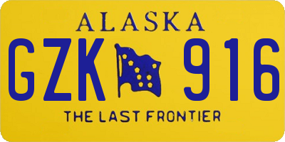 AK license plate GZK916