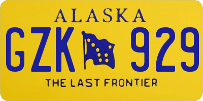 AK license plate GZK929