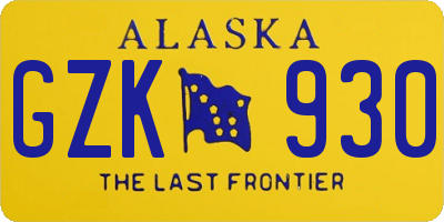 AK license plate GZK930