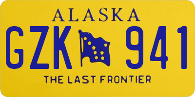 AK license plate GZK941