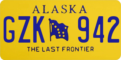 AK license plate GZK942