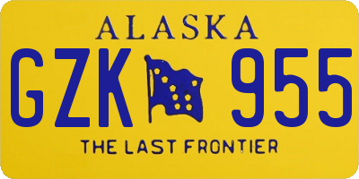 AK license plate GZK955