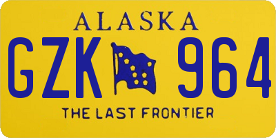 AK license plate GZK964