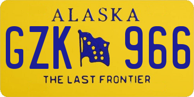 AK license plate GZK966