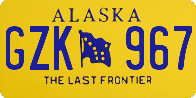 AK license plate GZK967