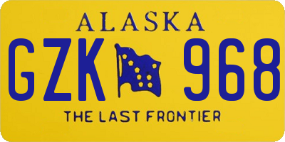 AK license plate GZK968