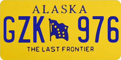 AK license plate GZK976