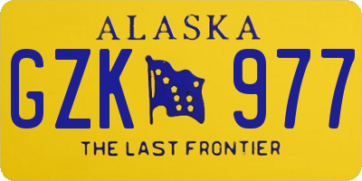 AK license plate GZK977