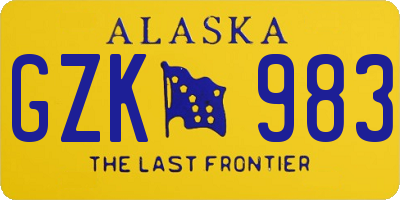 AK license plate GZK983