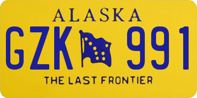 AK license plate GZK991