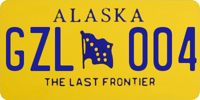 AK license plate GZL004