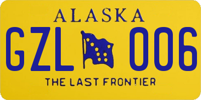 AK license plate GZL006