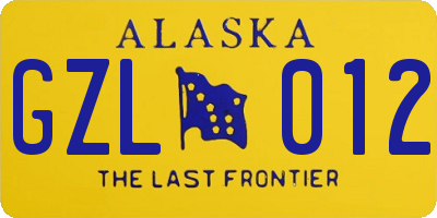 AK license plate GZL012