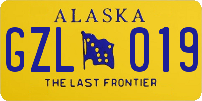 AK license plate GZL019