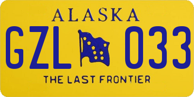 AK license plate GZL033