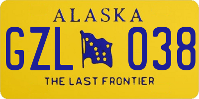AK license plate GZL038