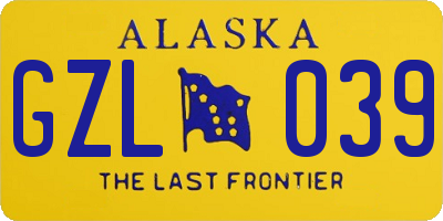 AK license plate GZL039