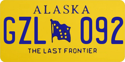 AK license plate GZL092