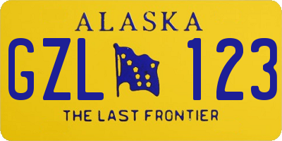 AK license plate GZL123