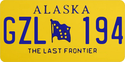 AK license plate GZL194