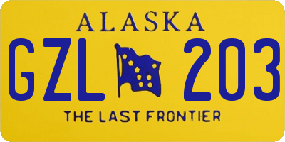 AK license plate GZL203