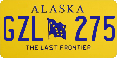 AK license plate GZL275