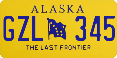 AK license plate GZL345