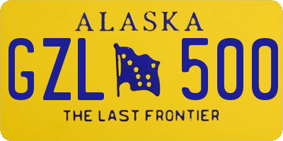 AK license plate GZL500