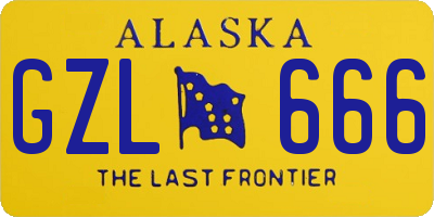 AK license plate GZL666