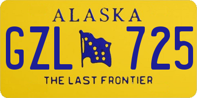 AK license plate GZL725