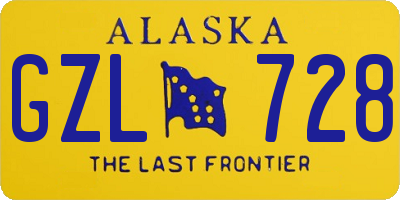 AK license plate GZL728