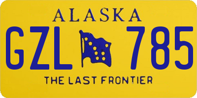 AK license plate GZL785