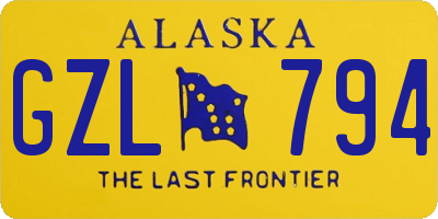 AK license plate GZL794