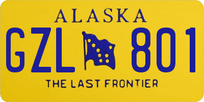 AK license plate GZL801