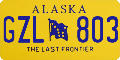 AK license plate GZL803