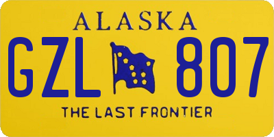 AK license plate GZL807