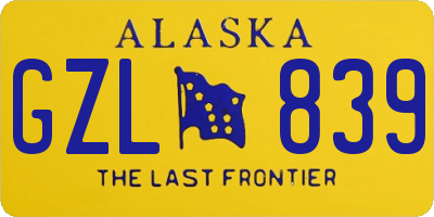 AK license plate GZL839