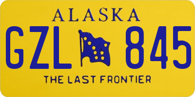 AK license plate GZL845